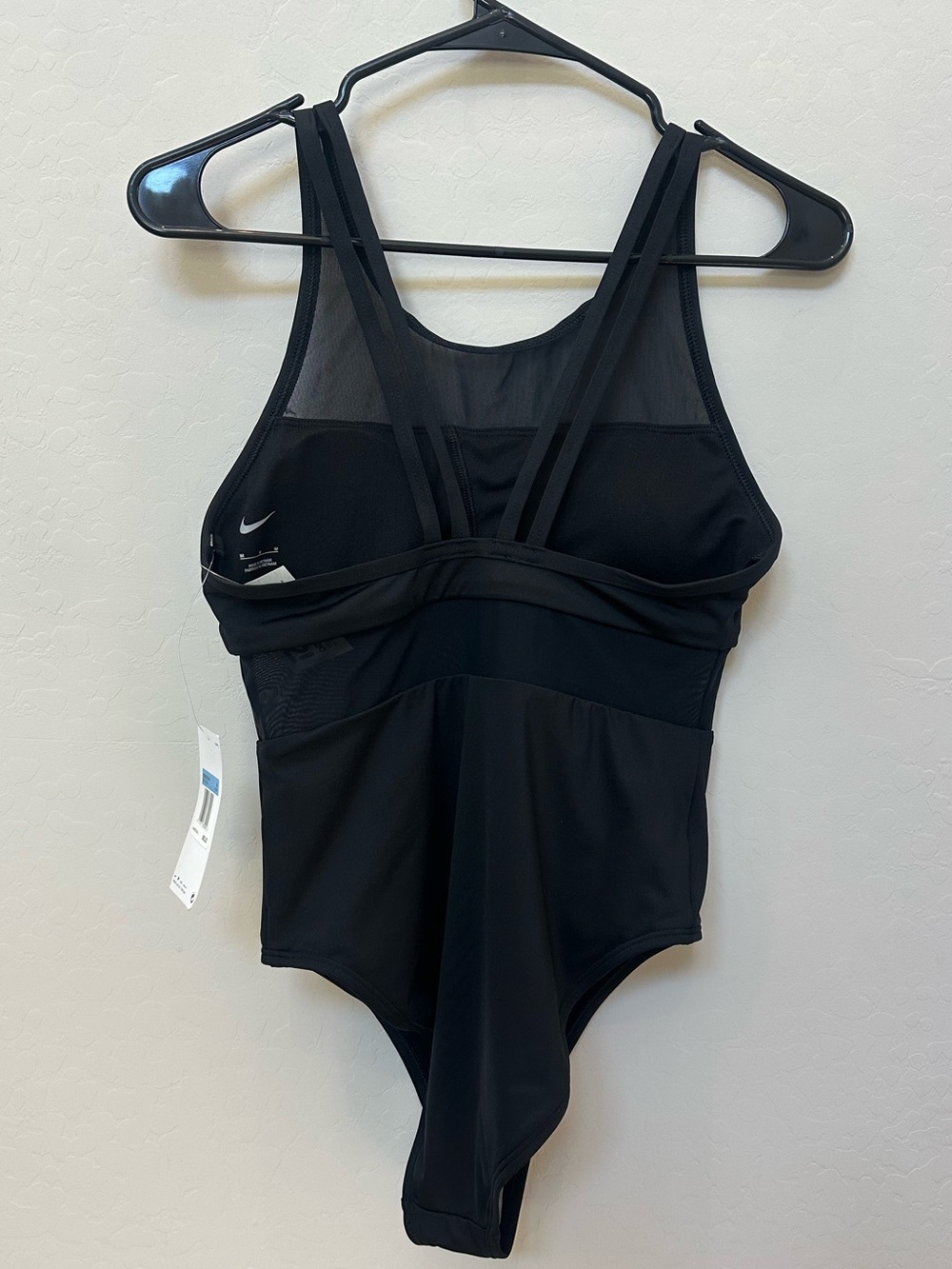 NWT Nike Swim Black Mesh Panel One-Piece Swimsuit Size Medium - Picture 3 of 8